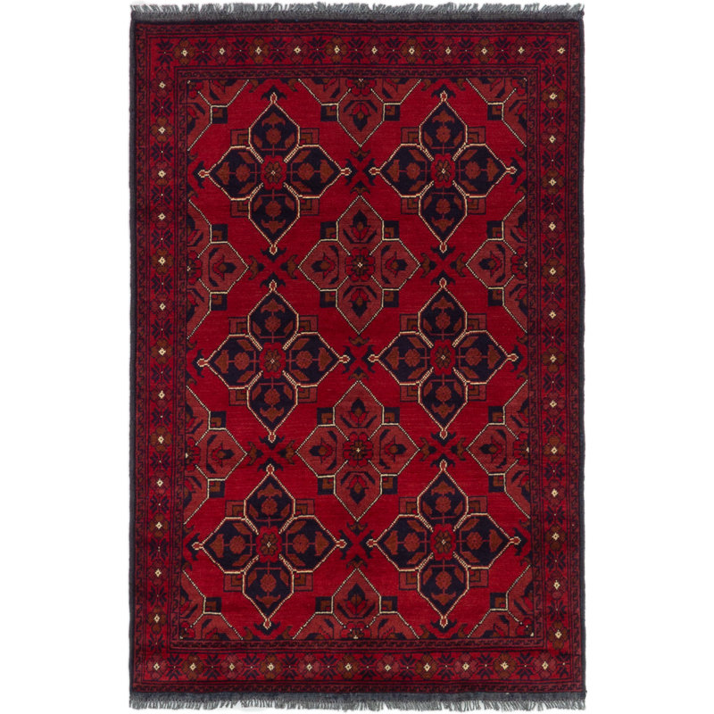Tapis à la main one-of-kind-noué la 2010 esari rouge 3 pi 3 x 4 pi zone Jonesboro