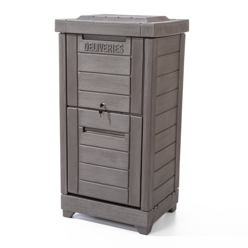 Large Dark Brown Lockable Plastic Package Delivery Box
