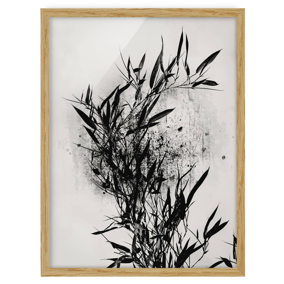 Gerahmtes Poster Flora - Black Bamboo