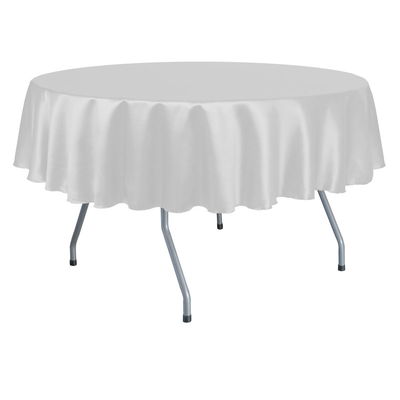 Ultimate Textile Herringbone - Fandango Tablecloth, White, 72" Round, 5