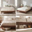 Lit plateforme en bois, format Queen, avec sommier à lattes, sans sommier tapissier, structure stable pour chambre à coucher, marron-1532864758-1532864759