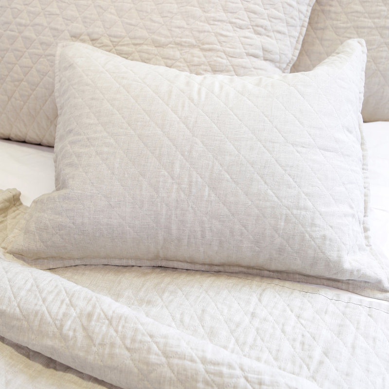 Taie décorative en lin matelassé Hampton, Crème, crème, Européen