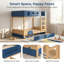 (Lit double superposé grand / double / double) Lit superposé en bois de pin pour enfants avec lit gigogne, bibliothèque-50477382-50477402