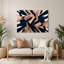 «Geometric Abstraction 88», art mural en métal bleu-1886380552