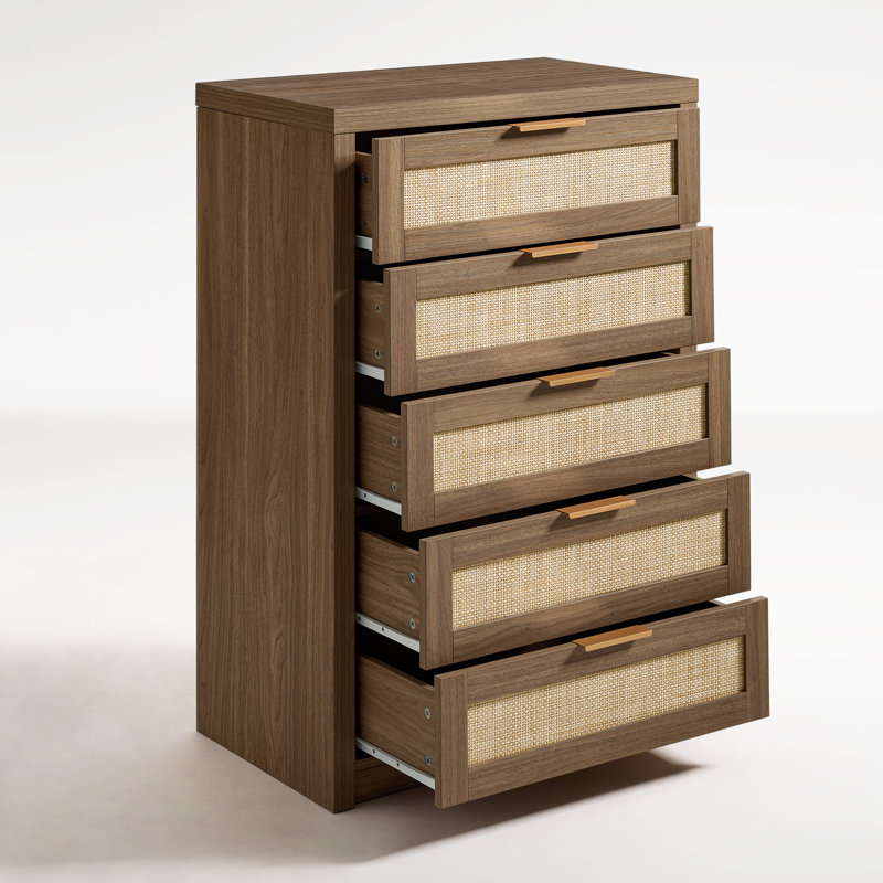 Arianna 29.5" W 5-Drawer Dresser, Special Walnut