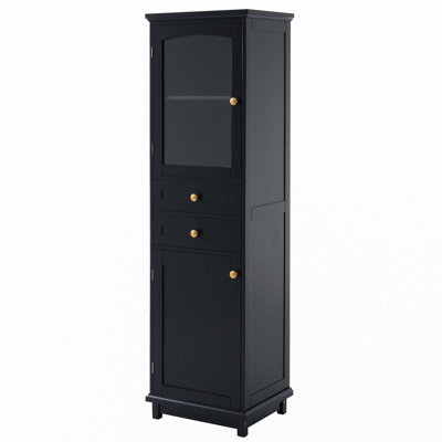 Armoire de rangement de 63 po de hauteur avec portes en verre
