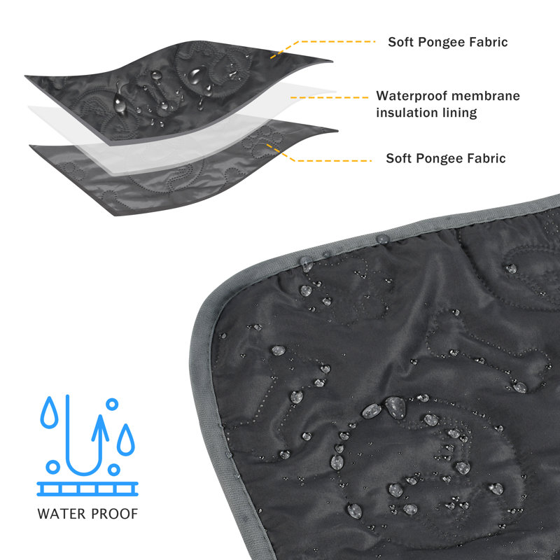 Small Black and Dark Gray Waterproof Outdoor Pet Blanket