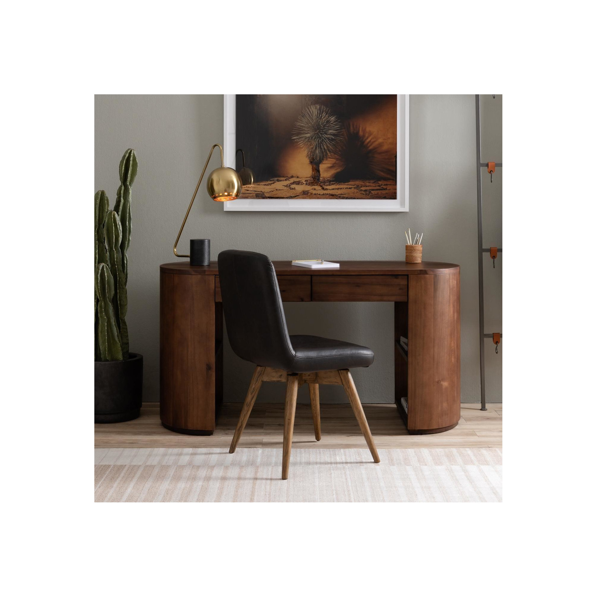 Lillian Writing Desk, Caramel Brown