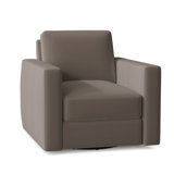 Dawkins Wide Genuine Leather Top Grain Leather Swivel Armchair