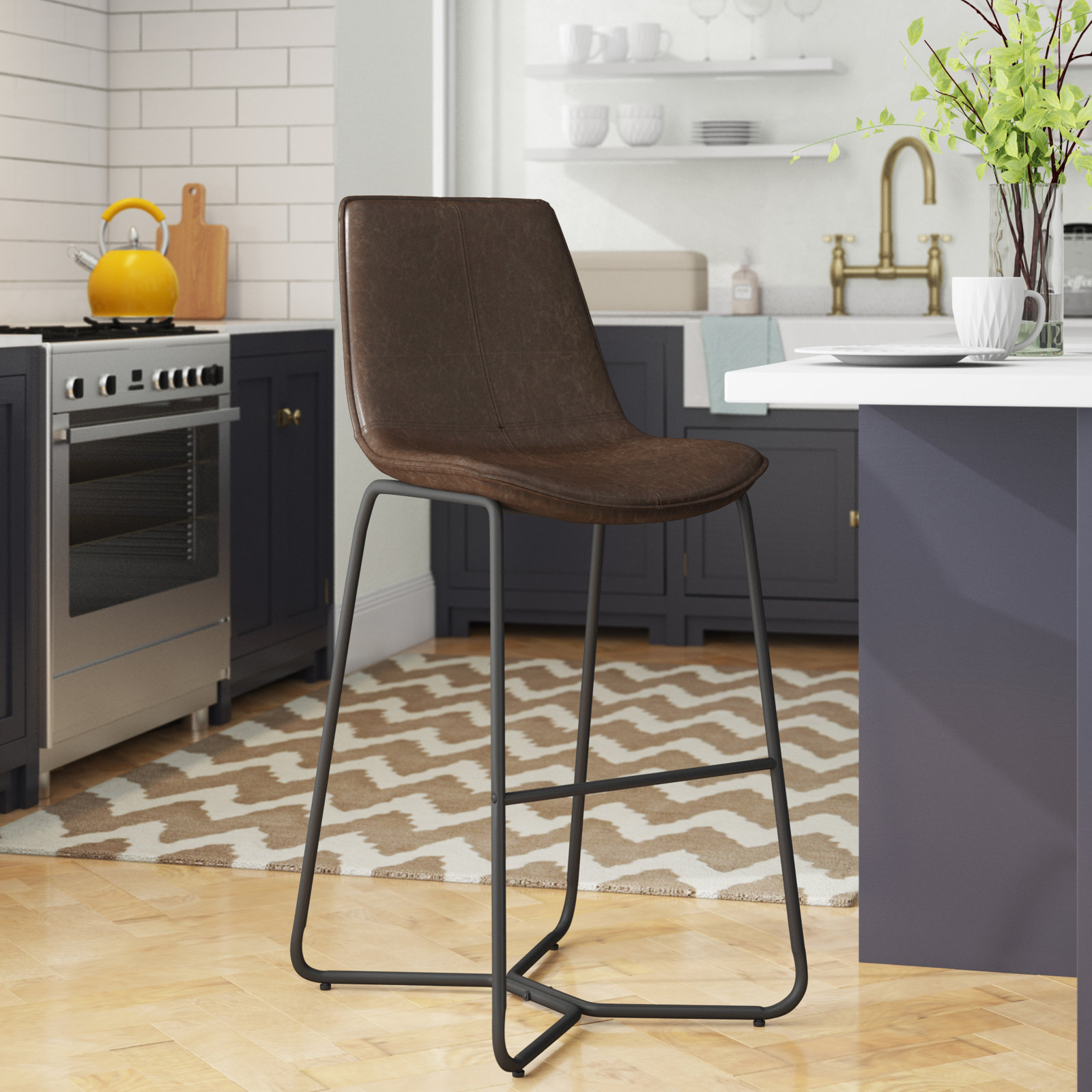 Alivia Bar Stool, Brown, Bar Stool (30" Seat Height)