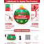 Boule de Noël gonflable géante 6 pi avec lumières DEL