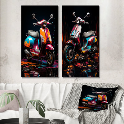 Pop Art Scooter Blaze - ensemble de salon mural Scooter