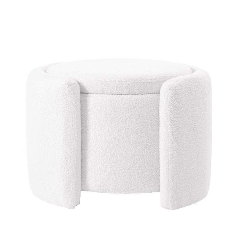 Tabouret - Structure en bois massif, rangement interne (blanc pour la surface inférieure antidérapante, structure, Blanc