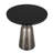 19" Round Side End Table Glass/Sintered Stone Top With Powder-Coated Black Rim And Tempered Glass Base-109367868-122913913
