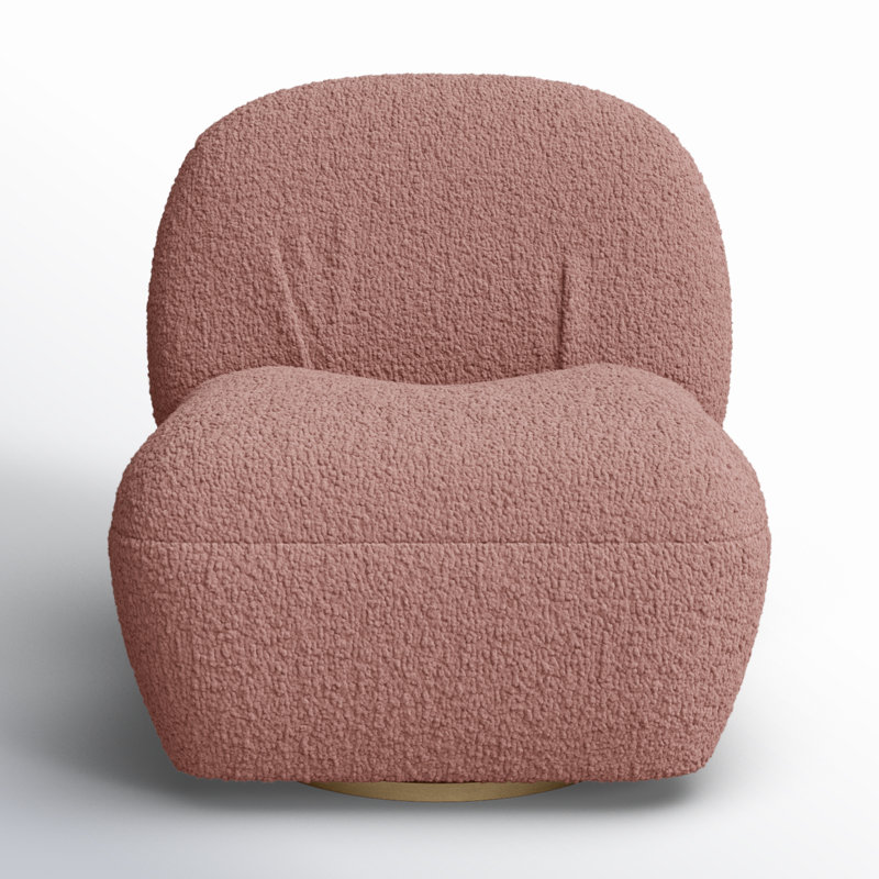 Fauteuil club pivotant l 32 po Compton, Ourson rose / sherpa