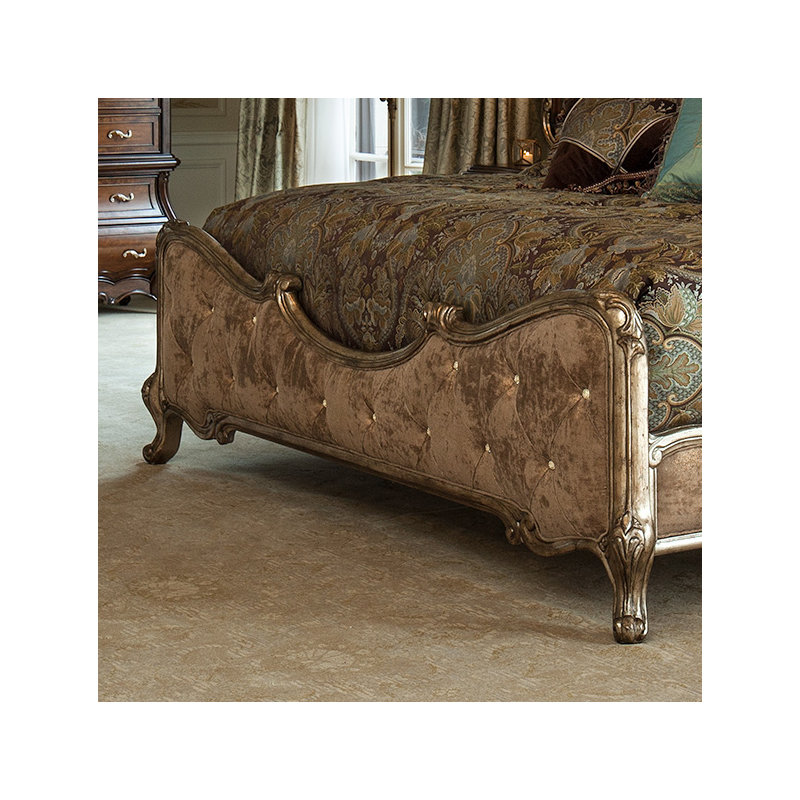 Upholstered Scalloped Bed, Champagne, Queen