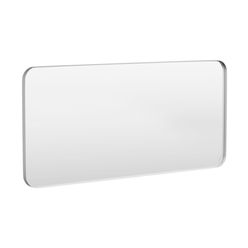 Cozy Design Tempered Glass Framed Wall-Mounted Bathroom Vanity Mirror, Silver, 28" x 60", Rectangle