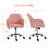 Jobin Modern Swivel Velvet Desk Chair with Armrest-335961244