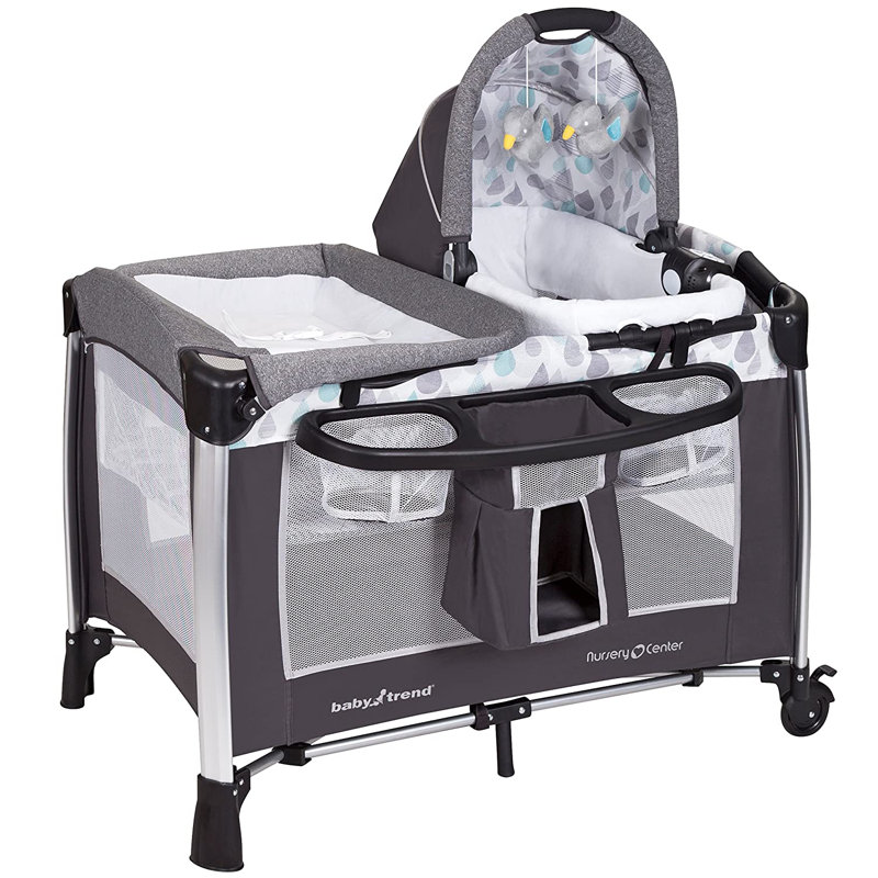 Phoenix Bassinet with Mattress, Drip Drop Blue