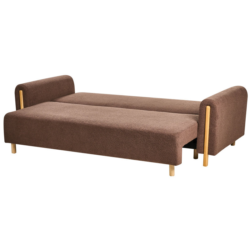 3 Seater Sofa Bed, Brown Boucle