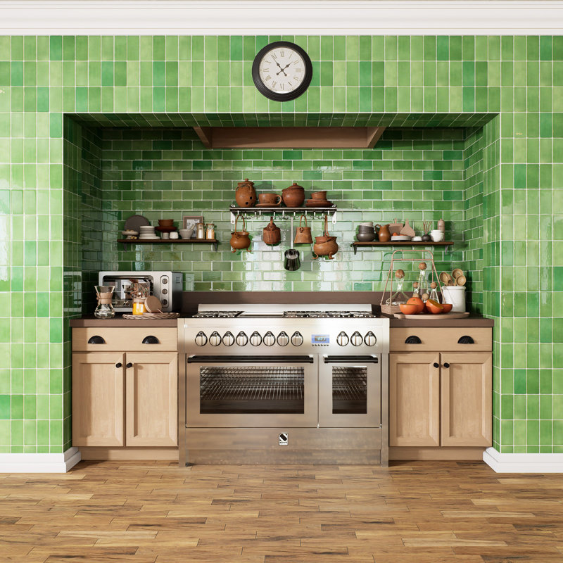 Viva 3 In. X 6 In. Ceramic Wall Tile, Green