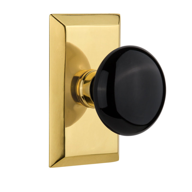 Studio Plate with Black Porcelain Door Knob Nostalgic Warehouse 