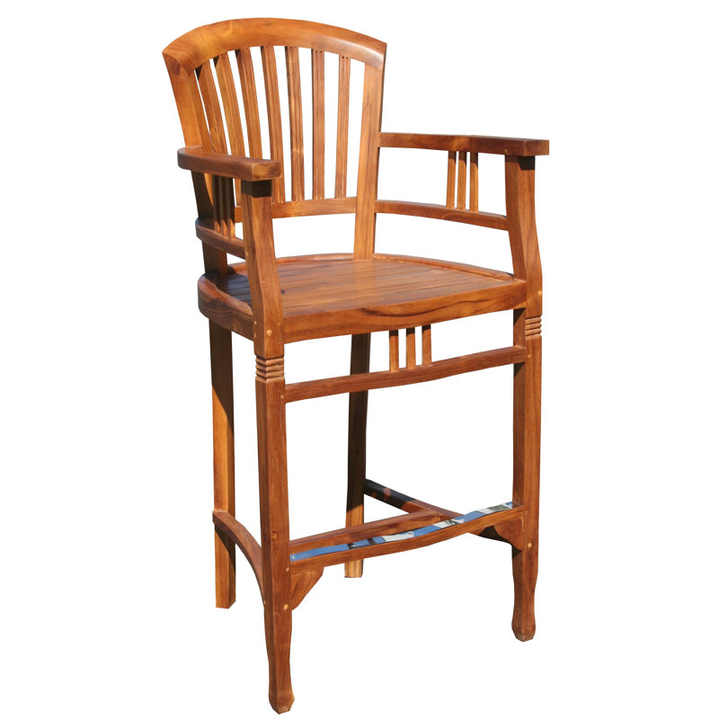 Bauman Outdoor Teak Bar Stool