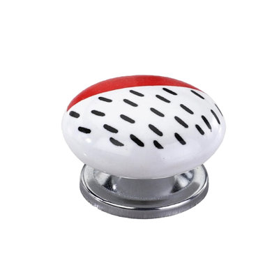 Sugar Maple 1-1/2 in. Red & White Cabinet Knob