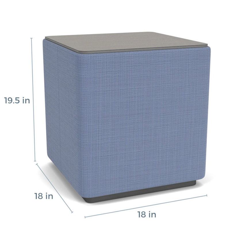 Table de salon avec plateau en stratifié Darsey, 20", Sergé sarrasin, Gris anthracite; marine clair Chambray