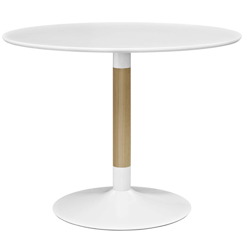 Whirl 40" White Round Wood Dining Table