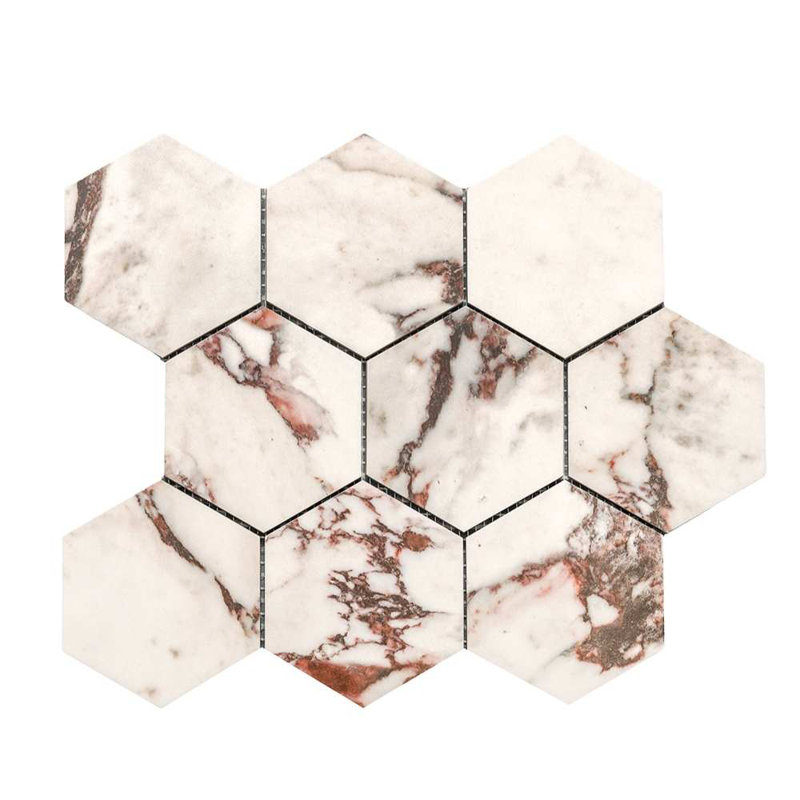 Cala Rosso 4" x 4" Hexagon Porcelain Mosaic Tile