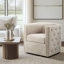 Fauteuil demi-tonneau pivotant à 360 degrés avec capitonnage et têtes de clou Arazia, taupe Lavaca-1820276367