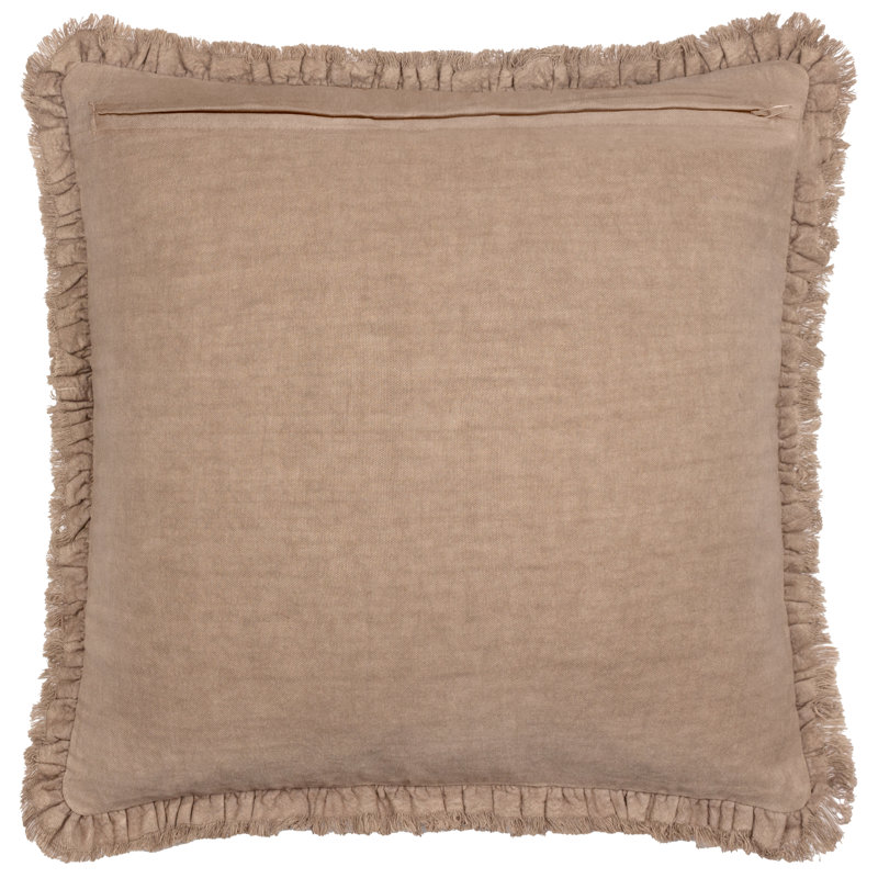 Bertie Square Cushion, Brown, Duck Down
