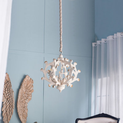 6 - Light Wood Chandelier