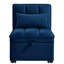 Lit simple 4 en 1 Avonmore, bleu marine. Réglable pour un soutien accru. Chaise polyvalente. Gain de place. Velours. Construire. Lit bleu marine à assemblage rapide avec poches de rangement. Détente optimale. Méridienne convertible
