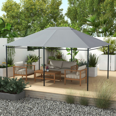 Auvent de remplacement pour pavillon de jardin 10 pi x 13 pi, gris, résistance, ventilation et drainage, remplacement extérieur gris 13 pi, protection, toit