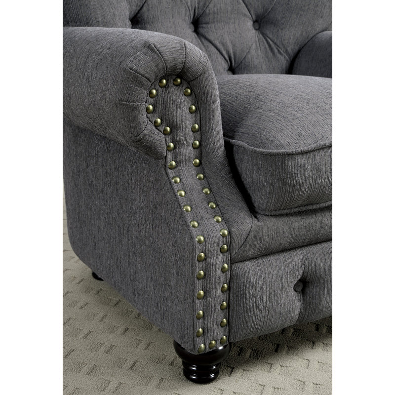 Westerly Upholstered Armchair, Gray Polyester
