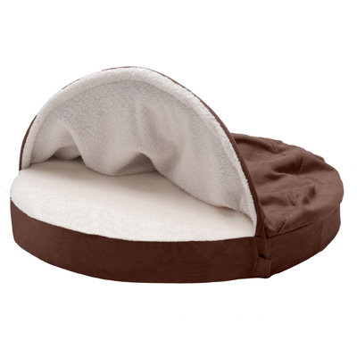 Faux Sheepskin Round Hooded Orthopedic Dog Bed