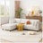 Modern Modular Sectional Sofa With Movable Ottoman, 110 Inch 4 Seat  Sofa Set With 5 Pillows, Unique Piping Stitch Design, Convertible L-Shaped Sofa For Living Room, Office & Spacious Rooms