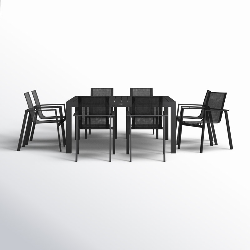 Lift Outdoor 9 - Piece Dining Set, Black