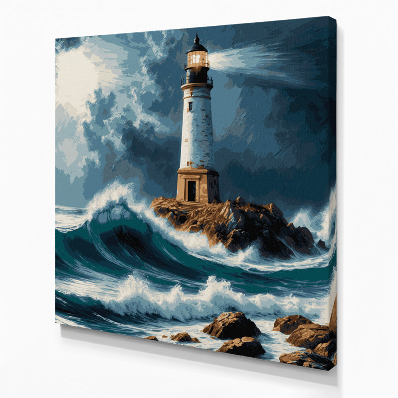 Art mural sur toile gris nautique professionnel côtier, H 16 po x l 16 po