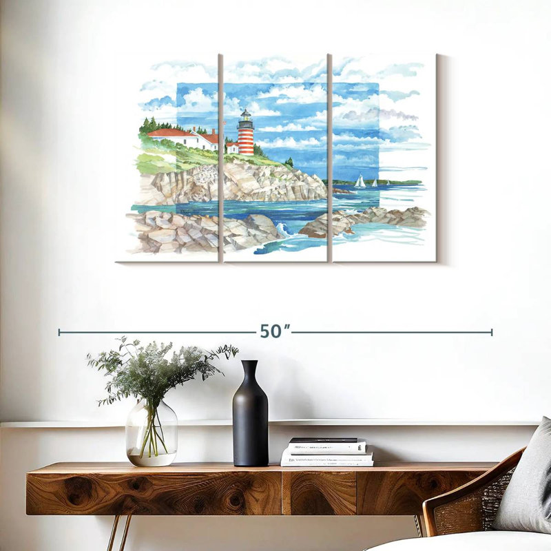 Vue du phare Gillard West Quoddy, H 24 po x l 38 po