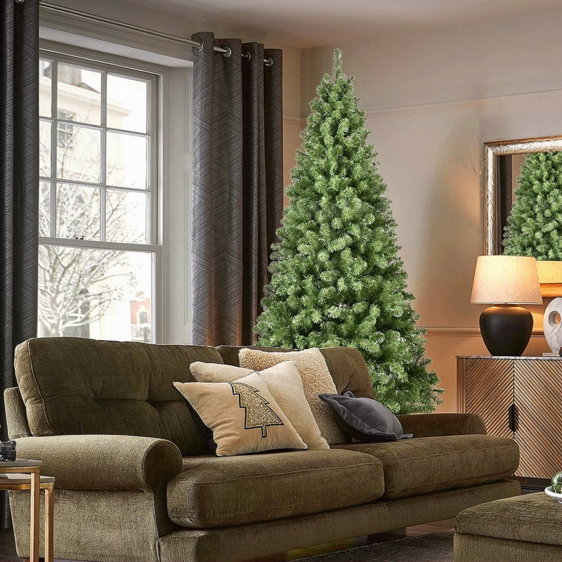 Arbre de Noël 7 pi en PVC pré-éclairé avec 400 lumières UL, 1072 pointes, fil de mémoire à dépliage automatique, assemblage facile avec support en métal stable - arbre de Noël artificiel complet