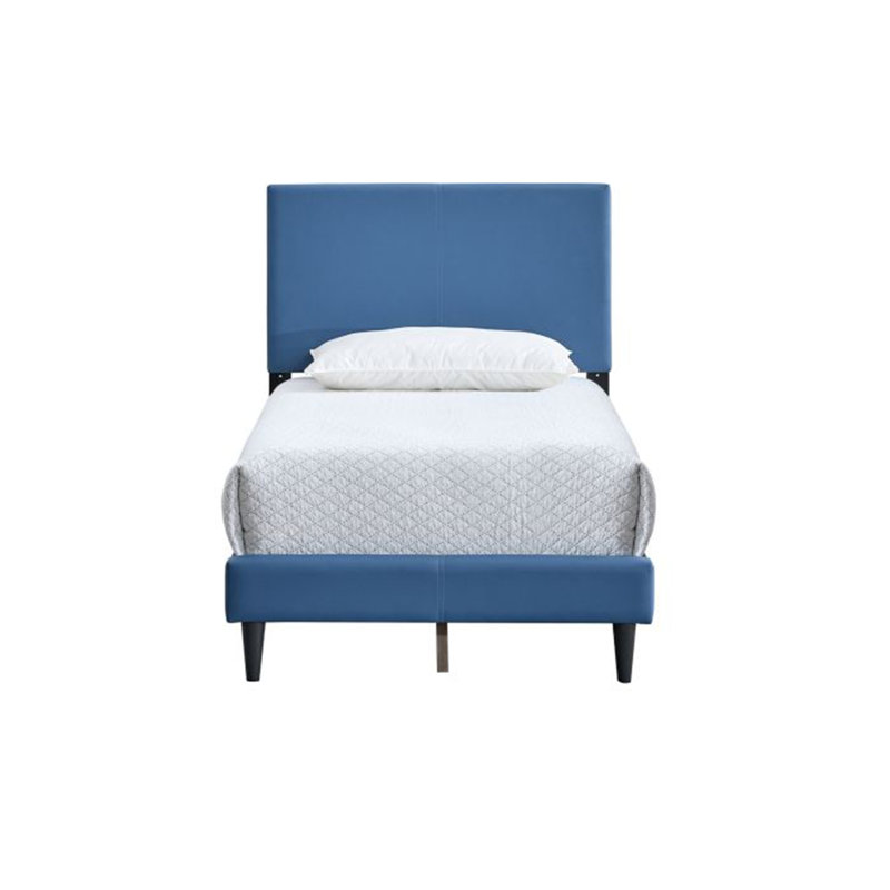 Base de lit plateforme moderne, Bleu, Simple