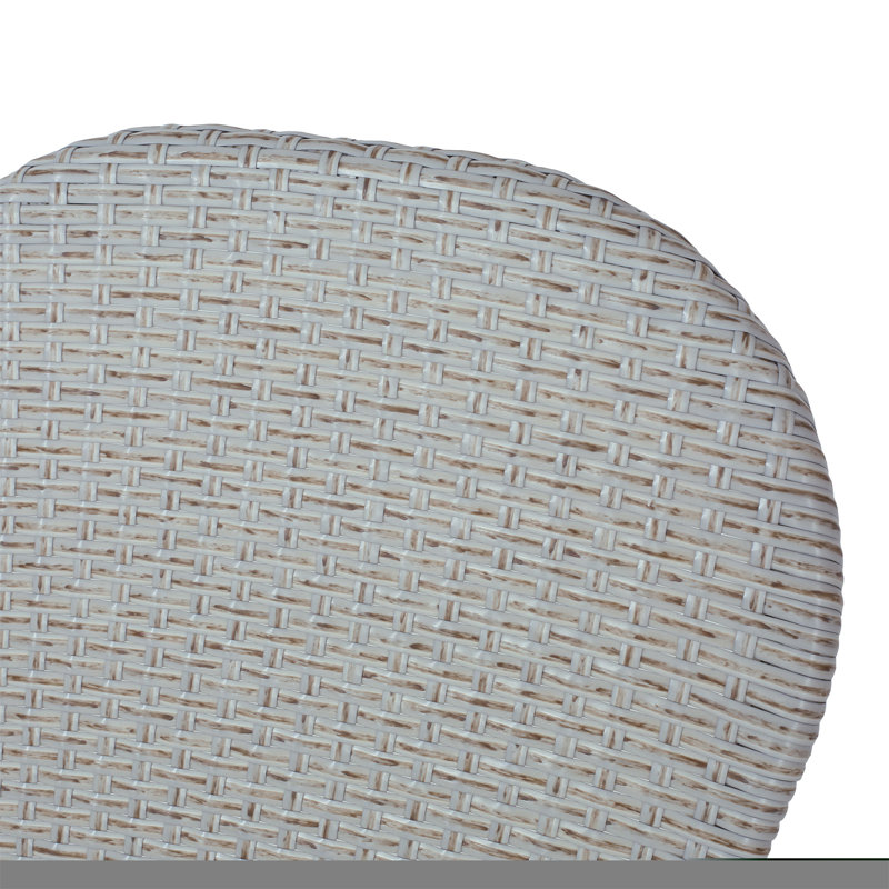 Ensemble de 2 chaises d'extérieur en rotin PE et aluminium sans accoudoirs, finition grise et bambou
