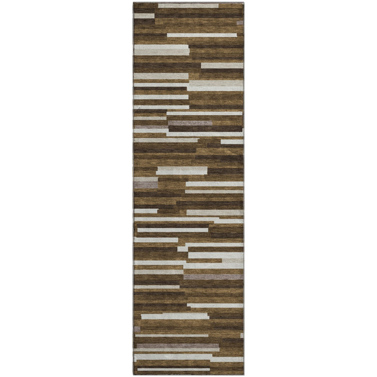 Premium Machine Washable Prisco Brown Rug