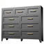 Commode haute 9 tiroirs en acier pour chambre à coucher et salon