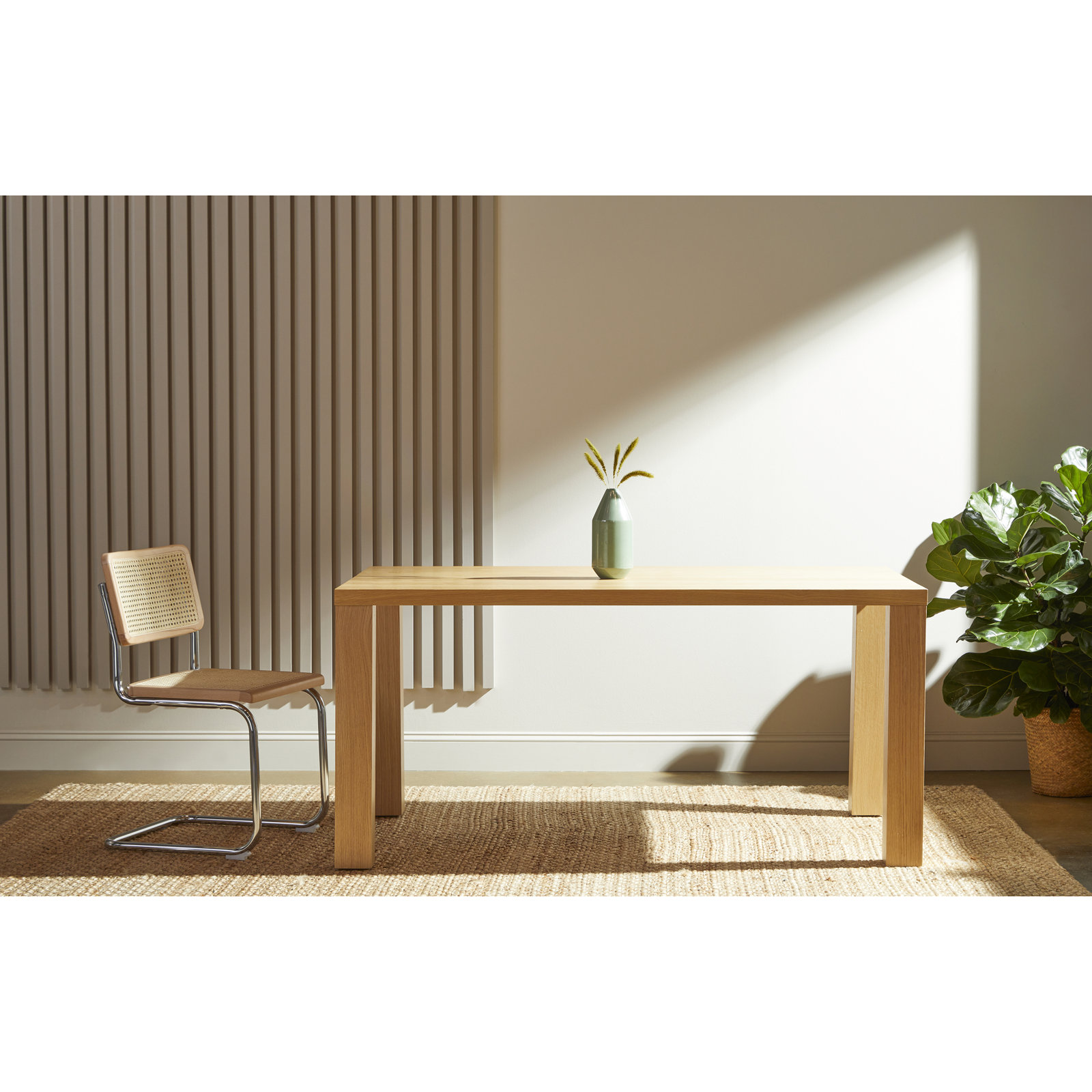 Carson 63" Dining Table, Oak, 30" H x 63" L x 35.5" W