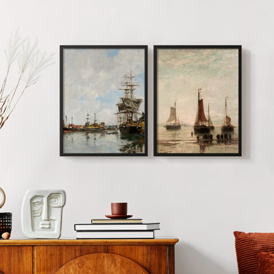 Vintage nAUTICAL IX - impression giclée sur cadre - ensemble de 2