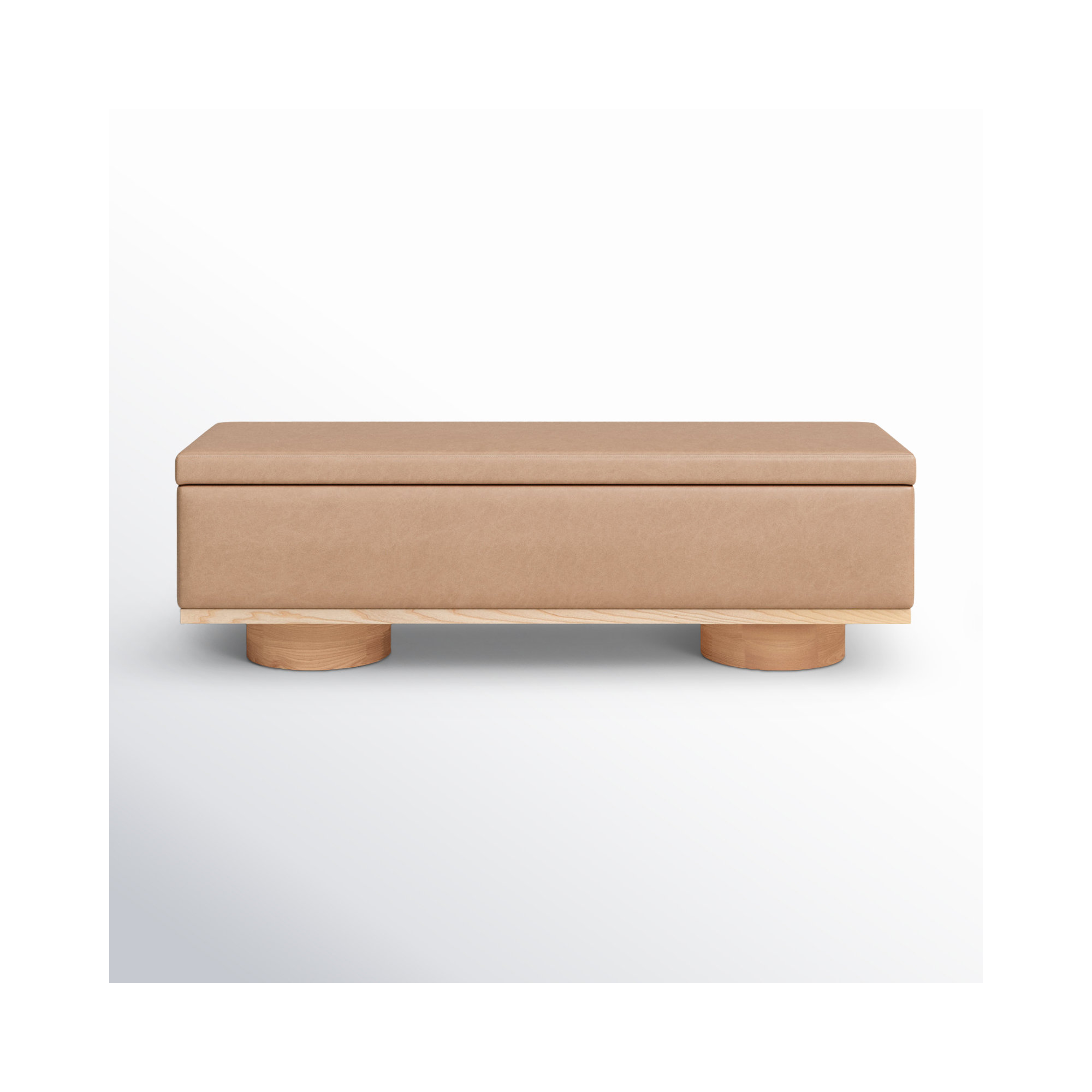 Morje Storage Bench, Camel Vegan Leather, Natural